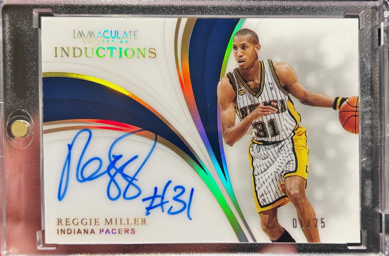 2018-19 Immaculate Collection Reggie Miller Inductions On Card Auto 1/25 SSP HOF