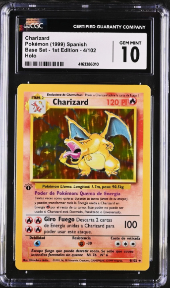 Pokemon Charizard Base Set 1st Edition SPANISH 4/102 CGC 10 GEM MINT RARE - Image 2