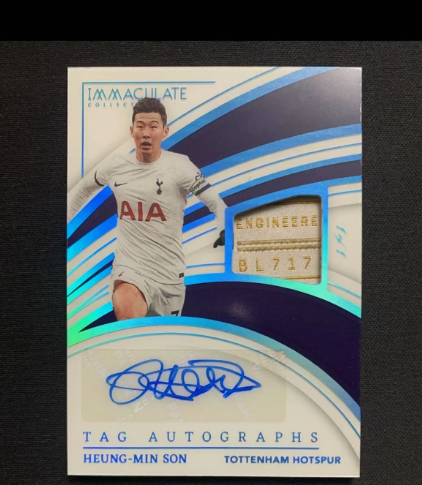 2023-24 Panini Immaculate Heung-Min Son Laundry Tag Patch Platinum Auto 1/1